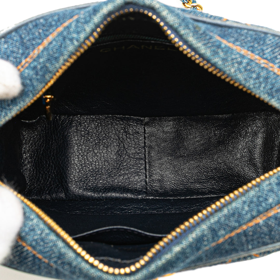 CC Quilted Denim Turnlock Camera Bag Blue - Gaby Paris