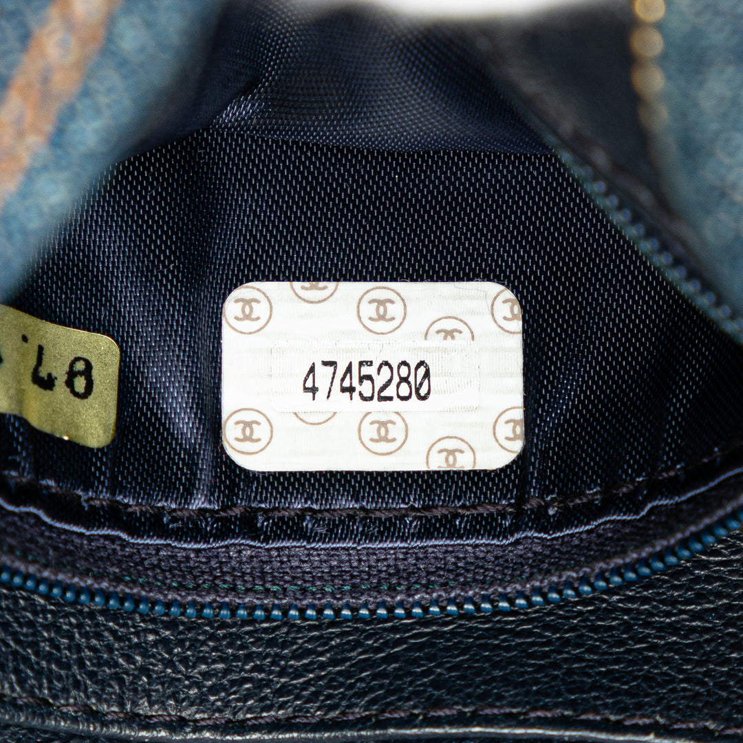 CC Quilted Denim Turnlock Camera Bag Blue - Gaby Paris