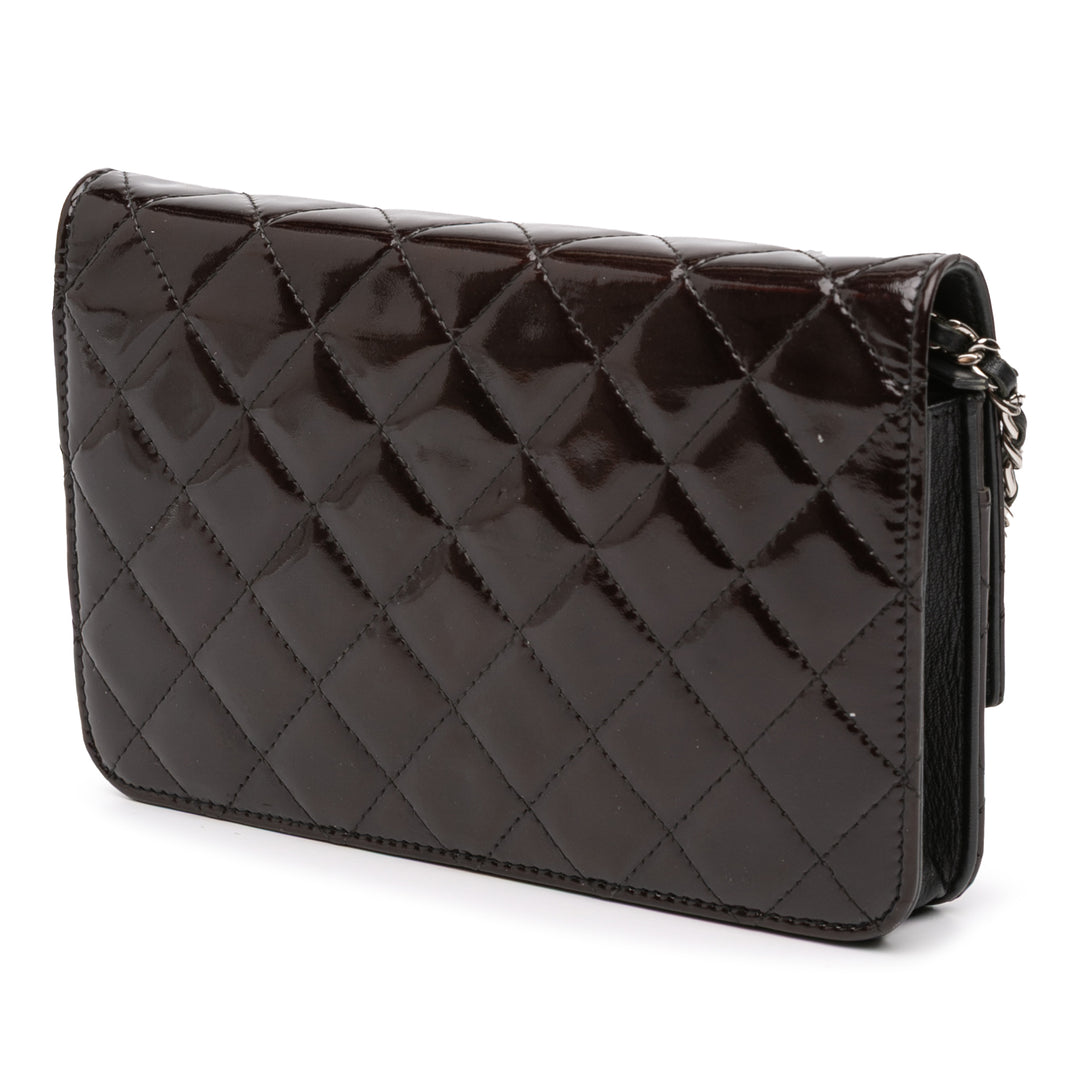 Chanel Quilted Cuir verni Brilliant Wallet On Chain Noir