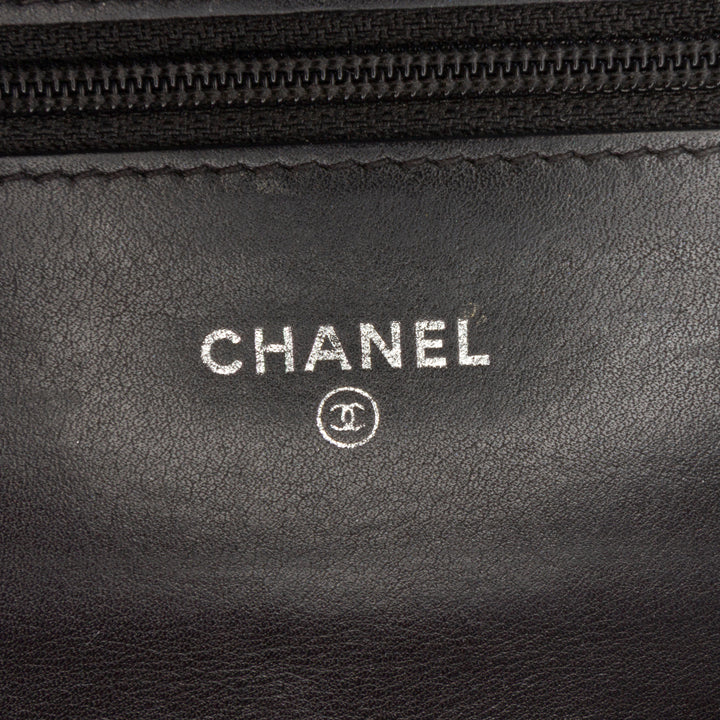 Chanel Quilted Cuir verni Brilliant Wallet On Chain Noir