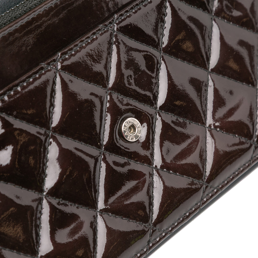 Chanel Quilted Cuir verni Brilliant Wallet On Chain Noir