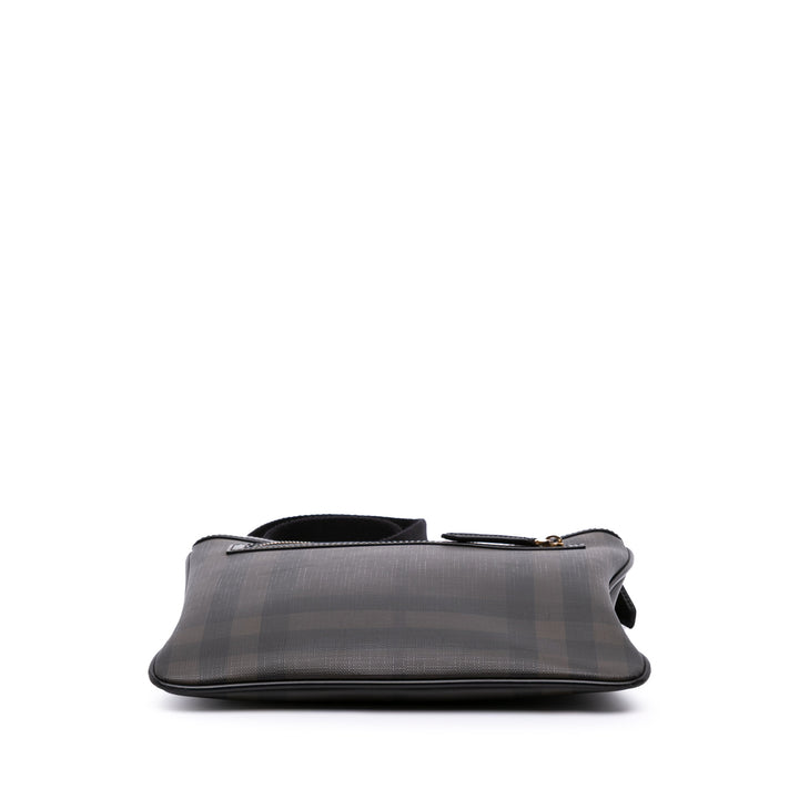 Smoke Check Coated Canvas Crossbody Gray - Gaby Paris