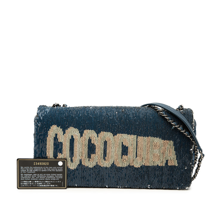 Chanel Coco Cuba Sequinss à rabat Pochette avec chaîne