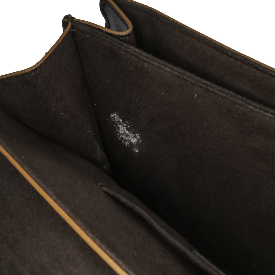 Medium Scalloped Leather Kan I Satchel Black - Gaby Paris