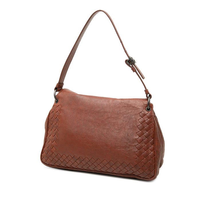 Bottega Veneta Sac porté épaule Intrecciato à finitions Double rabat nappa Marron – vue 2 – GABY PARIS