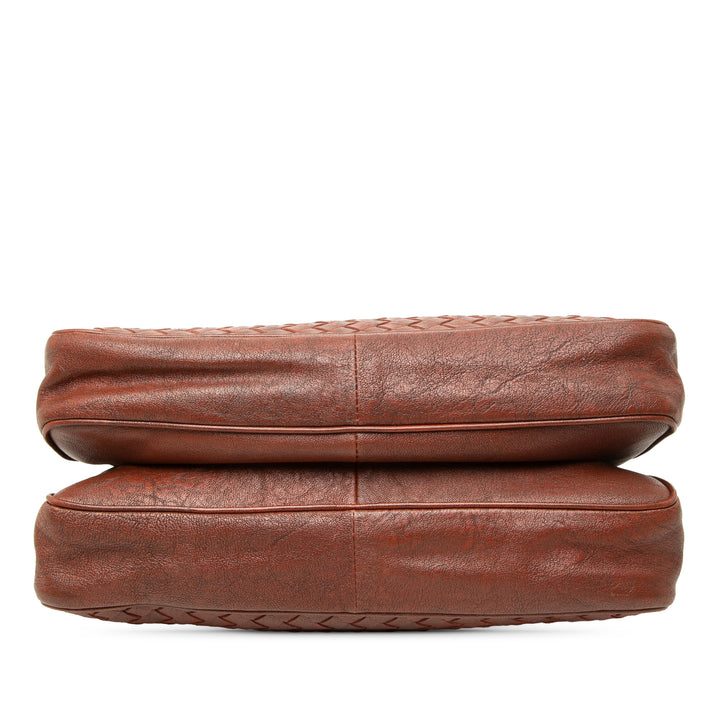 Bottega Veneta Sac porté épaule Intrecciato à finitions Double rabat nappa Marron – vue 3 – GABY PARIS