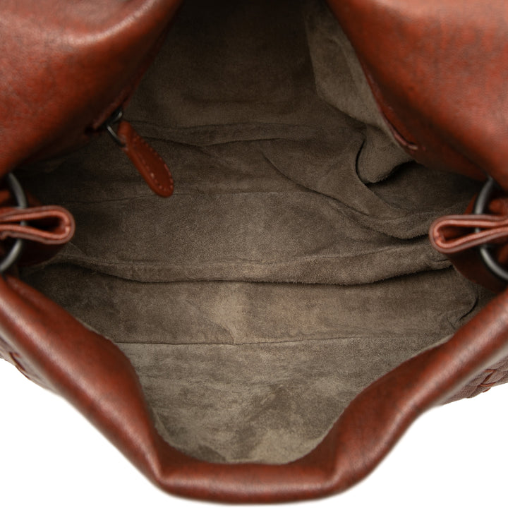 Bottega Veneta Sac porté épaule Intrecciato à finitions Double rabat nappa Marron – vue 4 – GABY PARIS