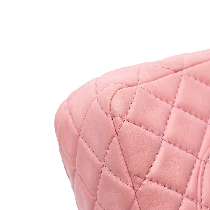 Medium Classic Lambskin Double Flap Pink - Gaby Paris
