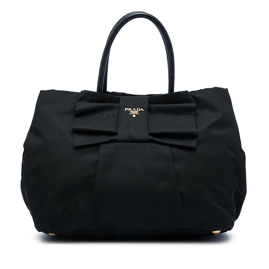 Prada Fiocco Bow Cabas Nylon Tessuto