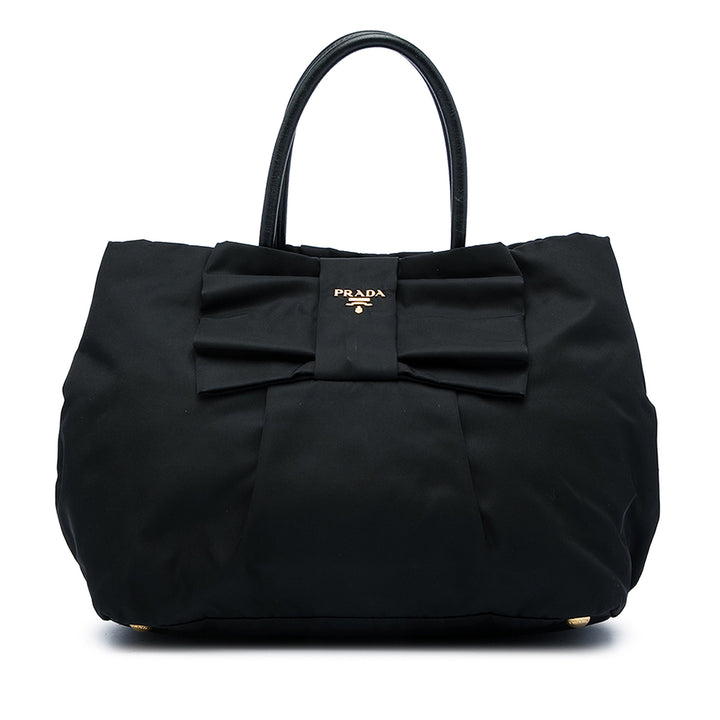 Prada Fiocco Bow Cabas Nylon Tessuto