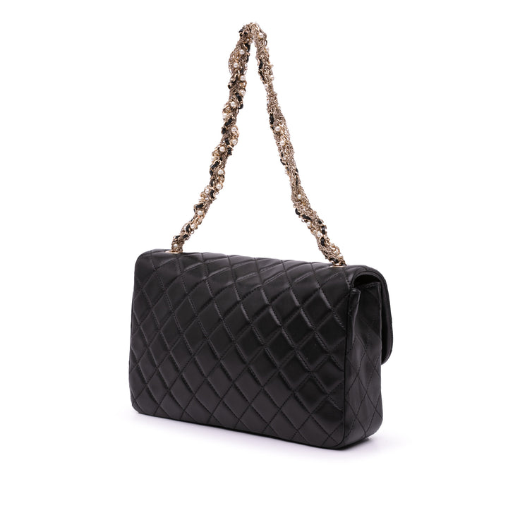 Medium Quilted Lambskin Westminster Pearl Flap Black - Gaby Paris