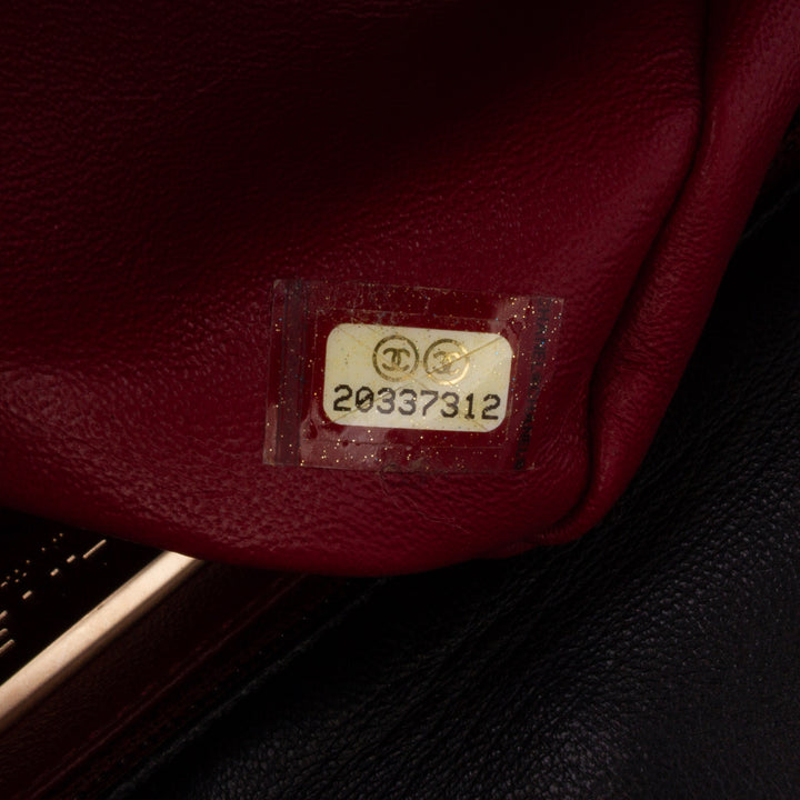 Medium Quilted Lambskin Westminster Pearl Flap Black - Gaby Paris