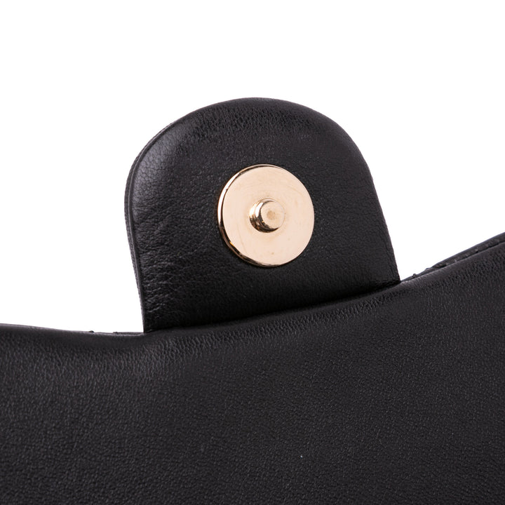 Medium Quilted Lambskin Westminster Pearl Flap Black - Gaby Paris