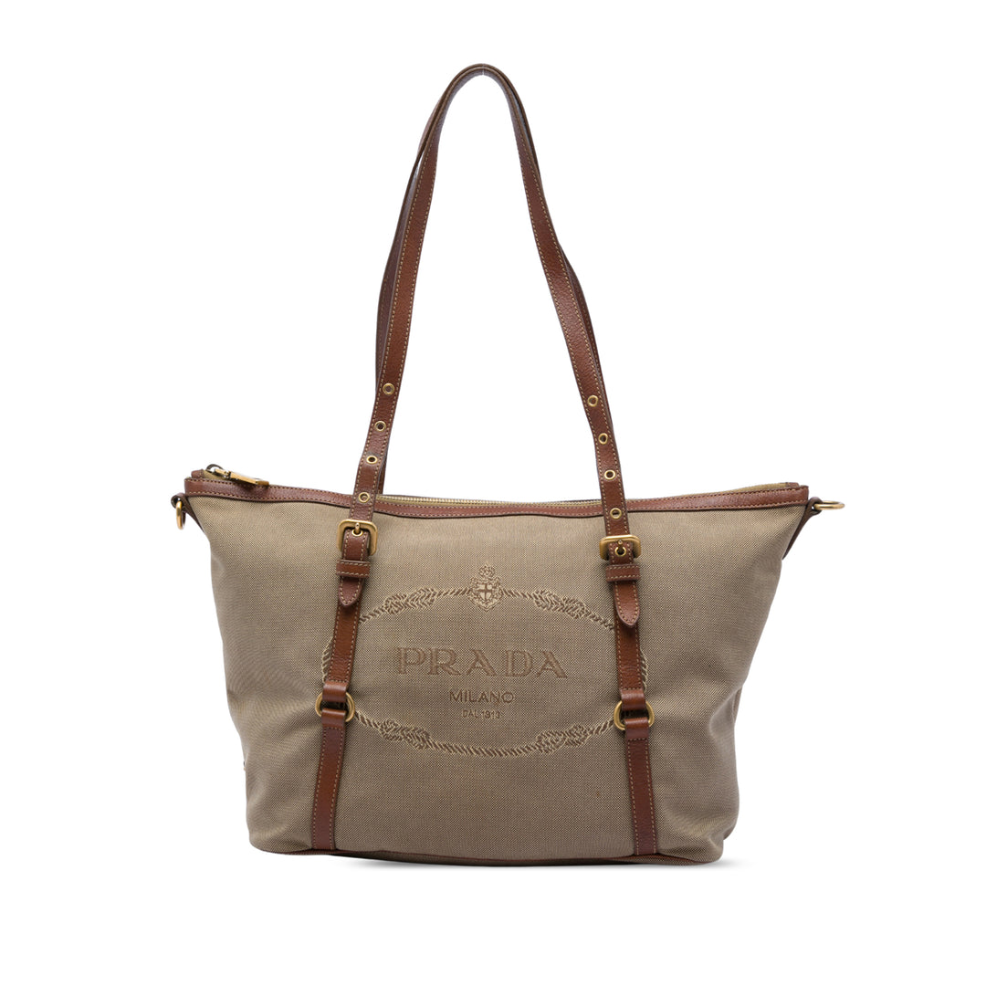 Prada Cabas Canapa Logo Marron – vue principale – GABY PARIS