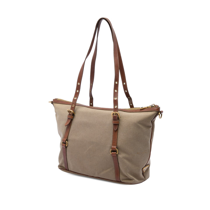 Prada Cabas Canapa Logo Marron – vue 2 – GABY PARIS