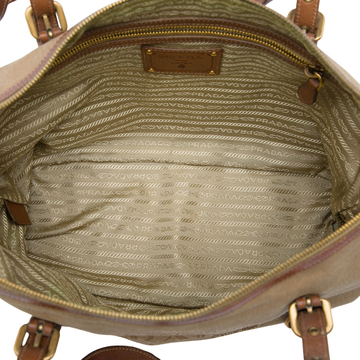 Prada Cabas Canapa Logo Marron – vue 4 – GABY PARIS