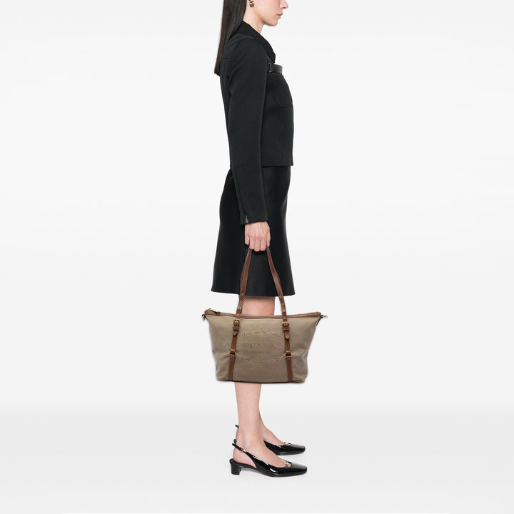 Prada Cabas Canapa Logo Marron – vue 6 – GABY PARIS