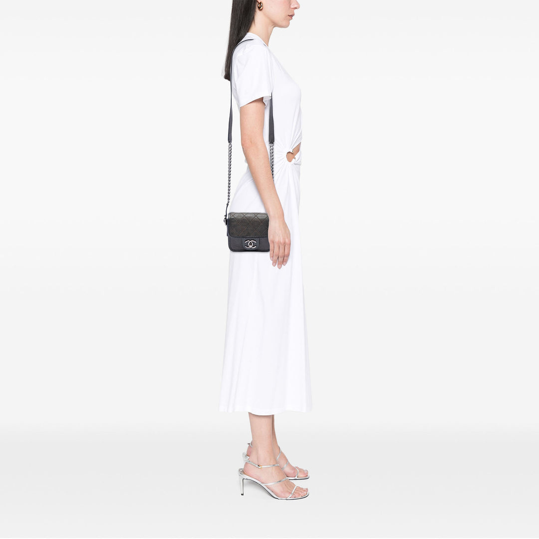 Chanel Paris Bombay Matelassé Irisé Back to School Rabat simple Mini Cuir de veau