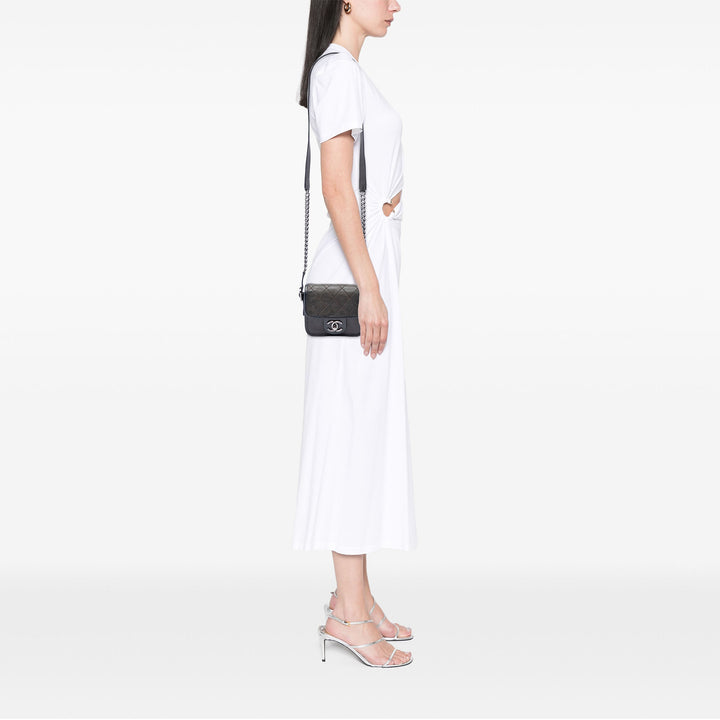 Chanel Paris Bombay Matelassé Irisé Back to School Rabat simple Mini Cuir de veau