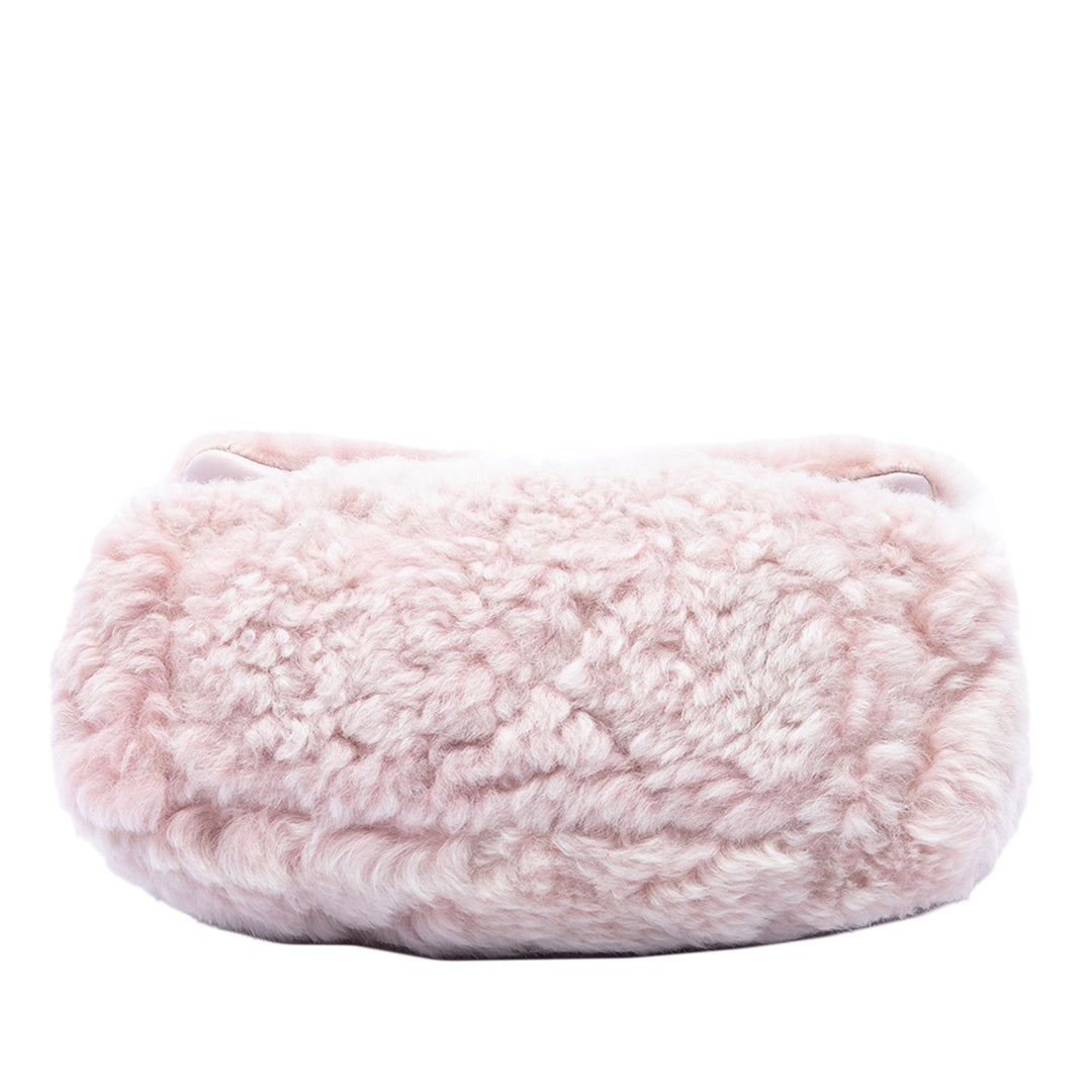 Chanel Shearling 19 à rabat Moyen Matière naturelle Rose