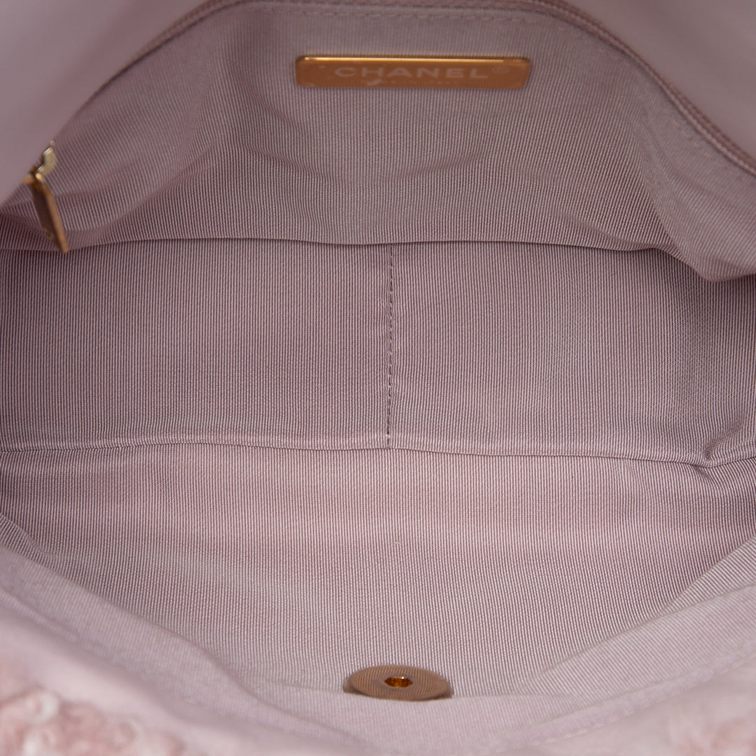 Chanel Shearling 19 à rabat Moyen Matière naturelle Rose