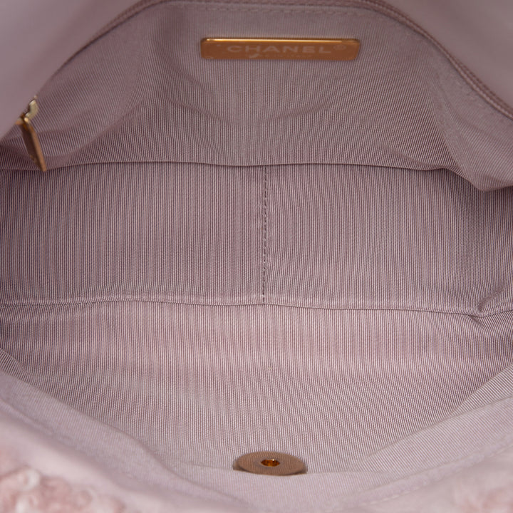Chanel Shearling 19 à rabat Moyen Matière naturelle Rose