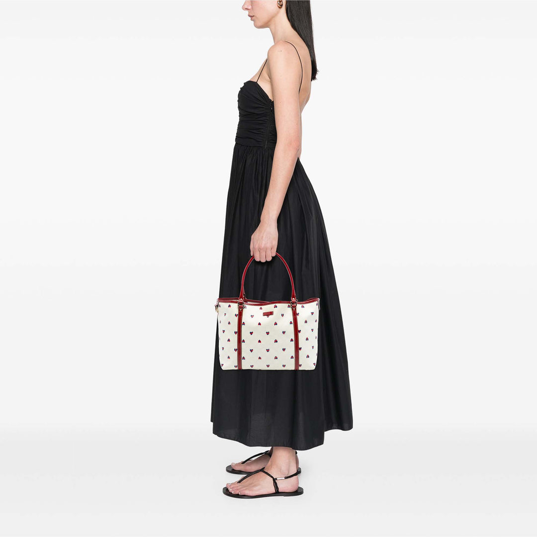 Gucci Medium GG Supreme Hearts Joy Cabas