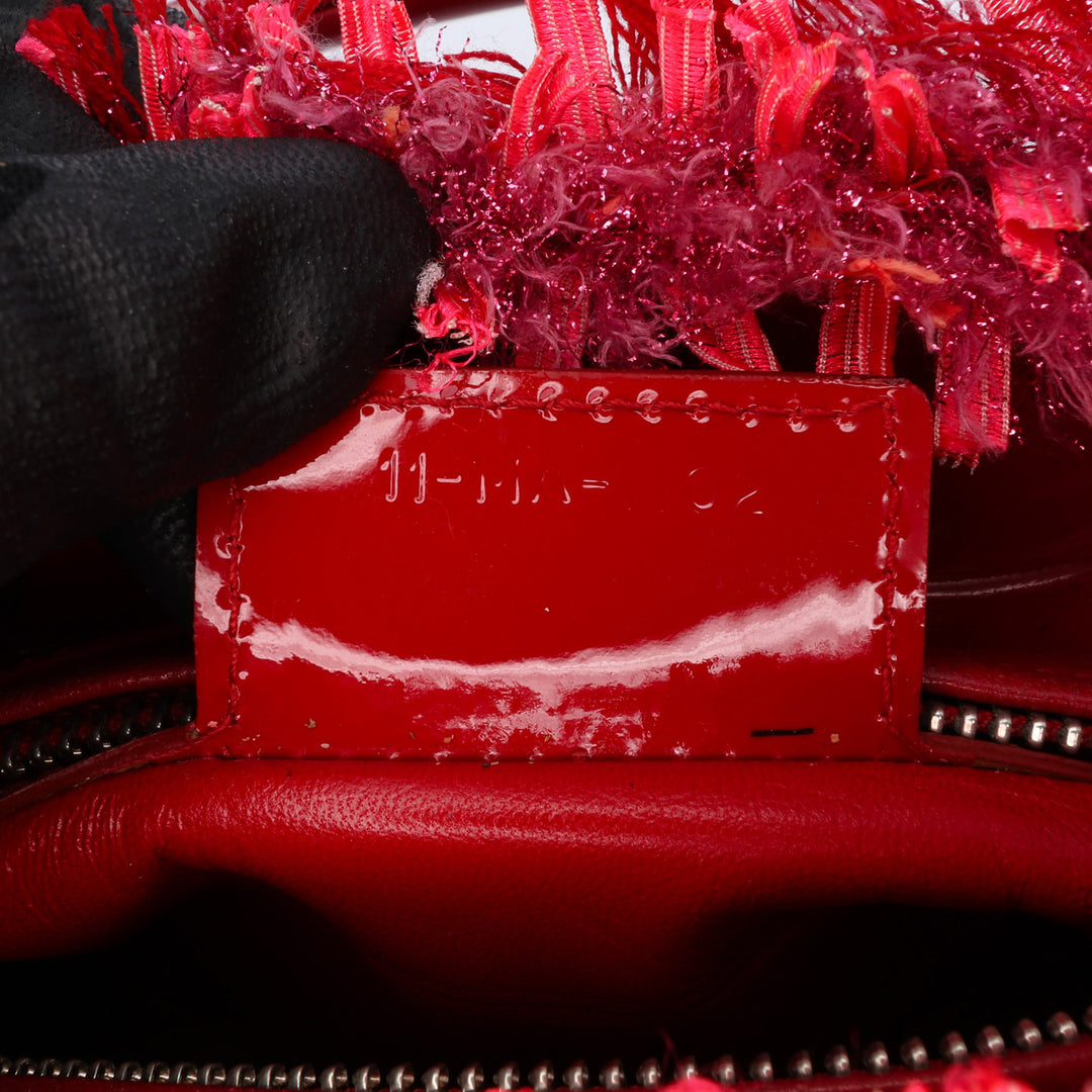 Medium Tweed Fringe Rhinestone Lady Dior Red - Gaby Paris