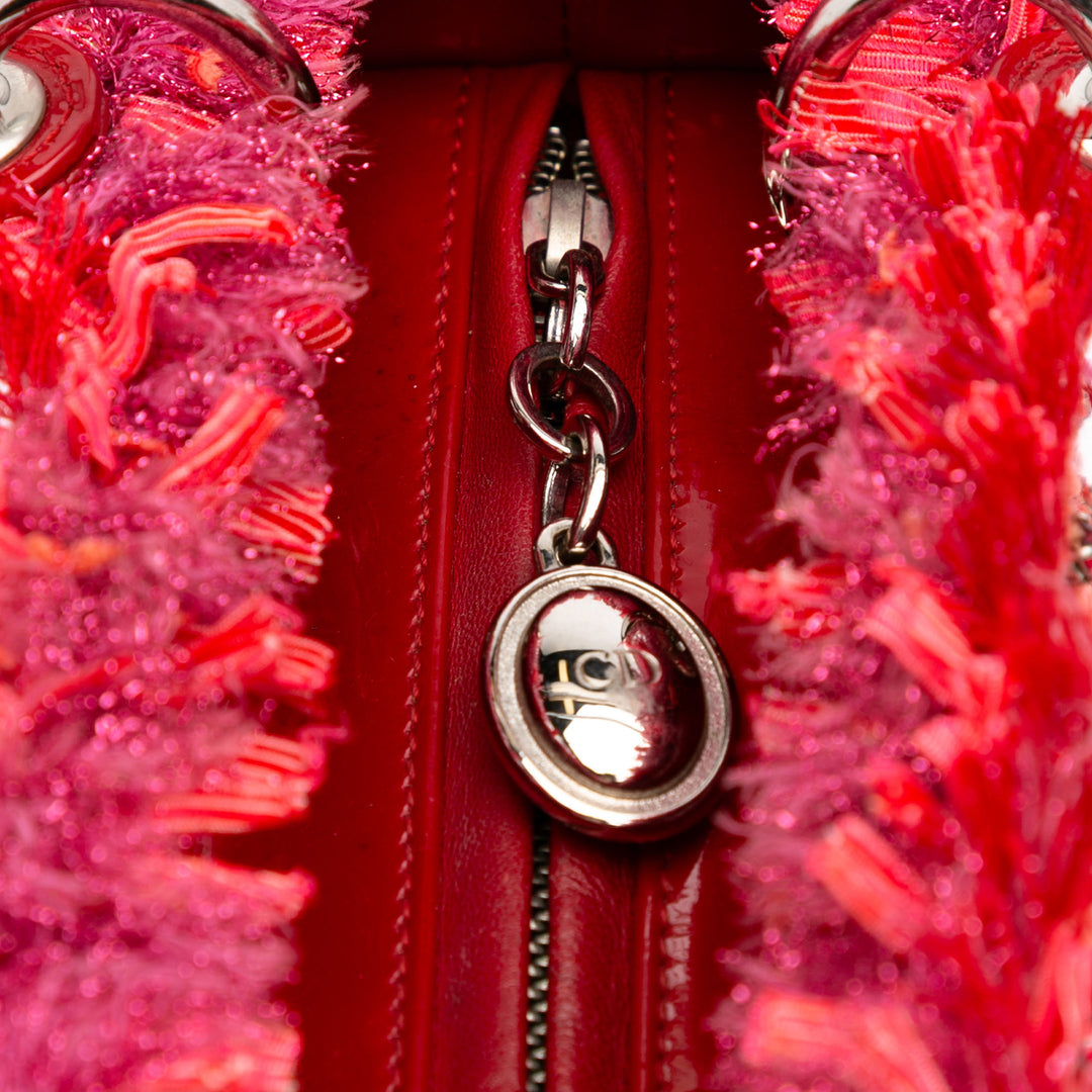 Medium Tweed Fringe Rhinestone Lady Dior Red - Gaby Paris