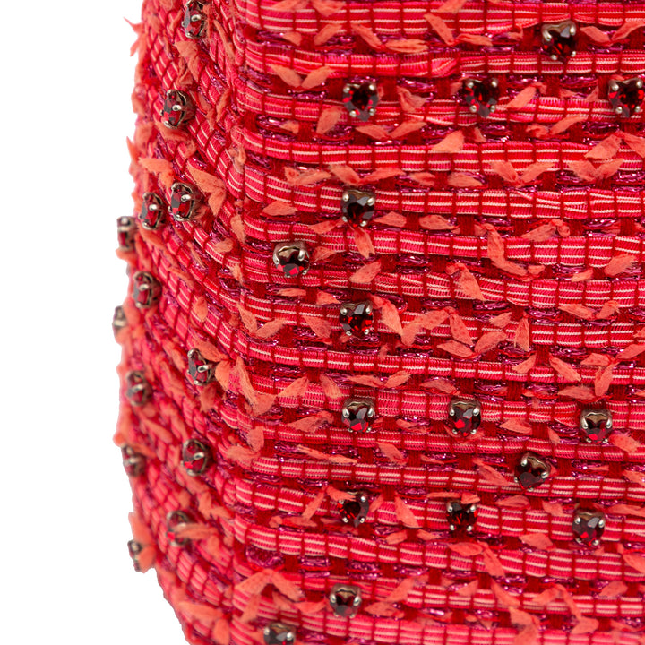 Medium Tweed Fringe Rhinestone Lady Dior Red - Gaby Paris