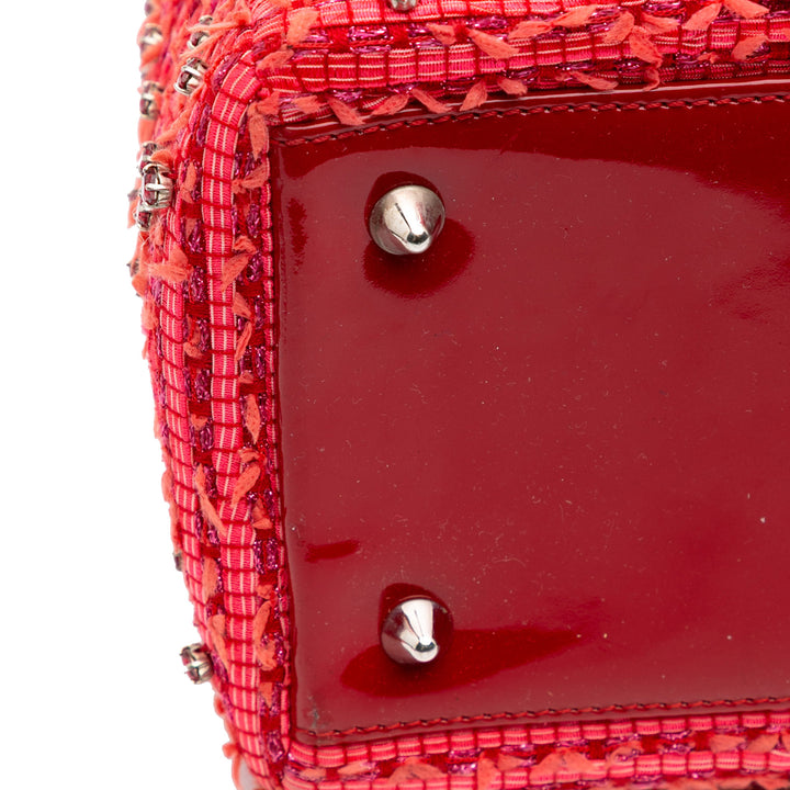 Medium Tweed Fringe Rhinestone Lady Dior Red - Gaby Paris