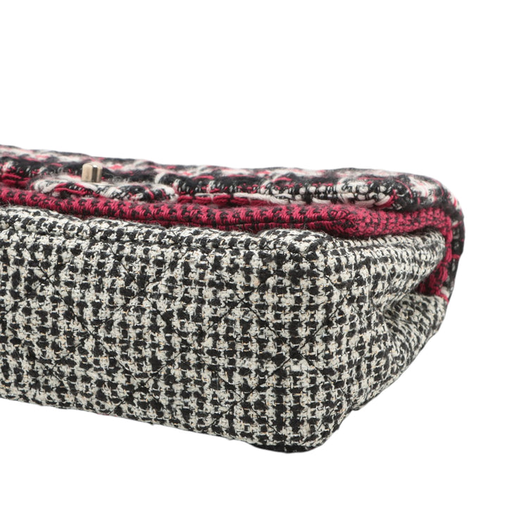Chanel Medium Classic Tweed Double rabat Rouge