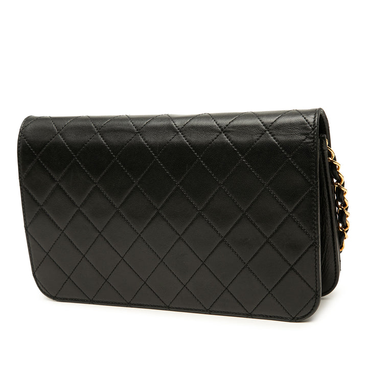 Chanel Sac bandoulière CC Matelassé Rabat intégral Moyen Cuir d'agneau Noir – vue 2 – GABY PARIS