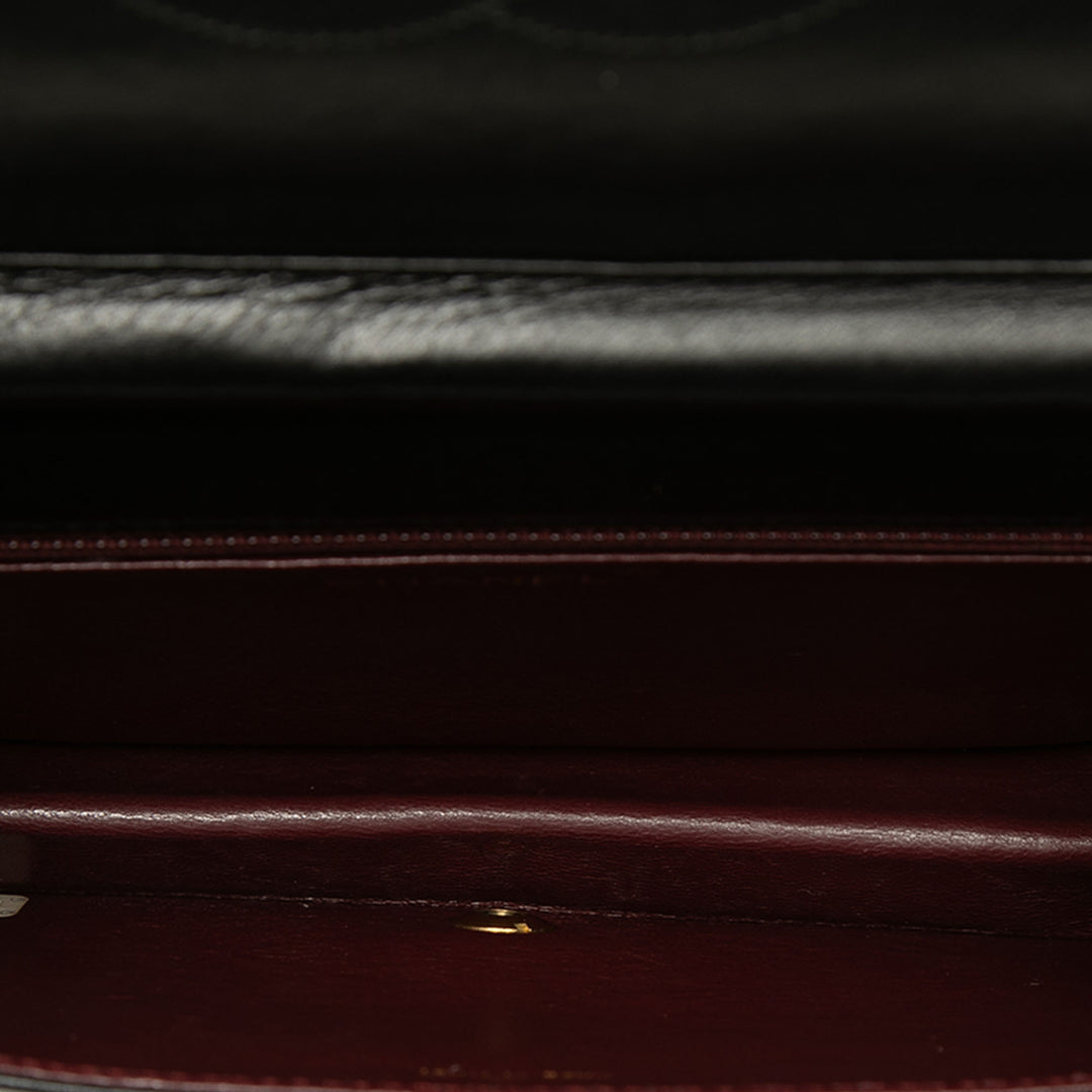 Chanel Sac bandoulière CC Matelassé Rabat intégral Moyen Cuir d'agneau Noir – vue 4 – GABY PARIS