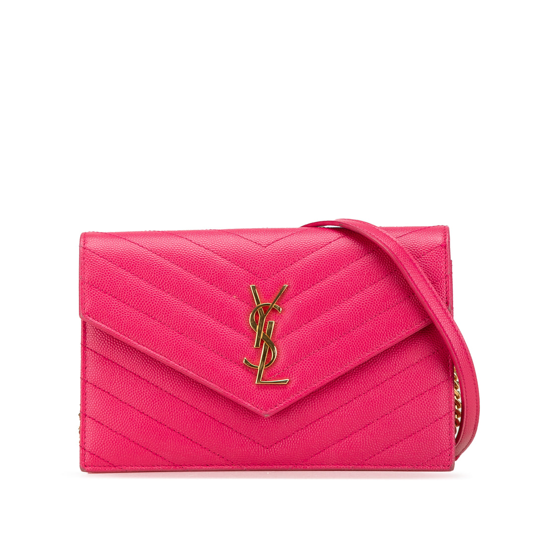 Grain De Poudre Cassandre Envelope Wallet on Chain Pink - Gaby Paris