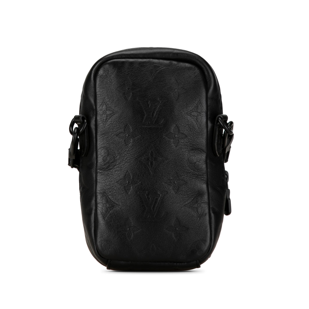 Monogram Shadow Double Phone Pouch Black - Gaby Paris