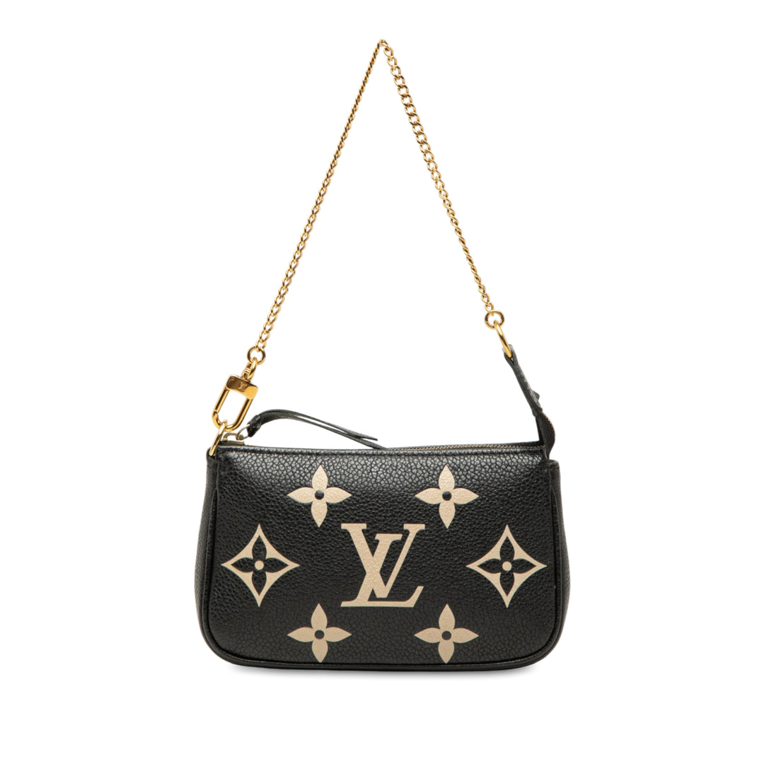 Louis Vuitton Bicolore Pochette Accessoires Mini Monogram Empreinte Noir – vue principale – GABY PARIS