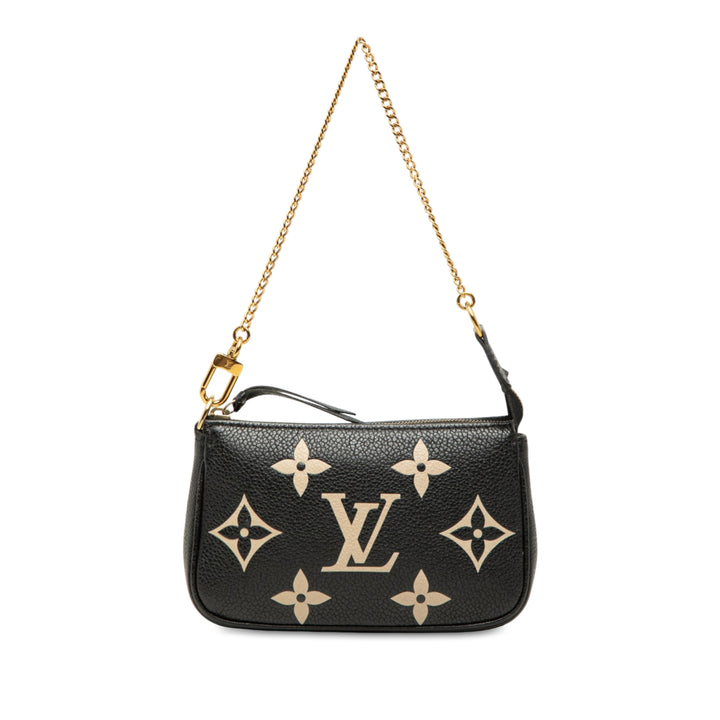 Louis Vuitton Bicolore Pochette Accessoires Mini Monogram Empreinte Noir – vue principale – GABY PARIS