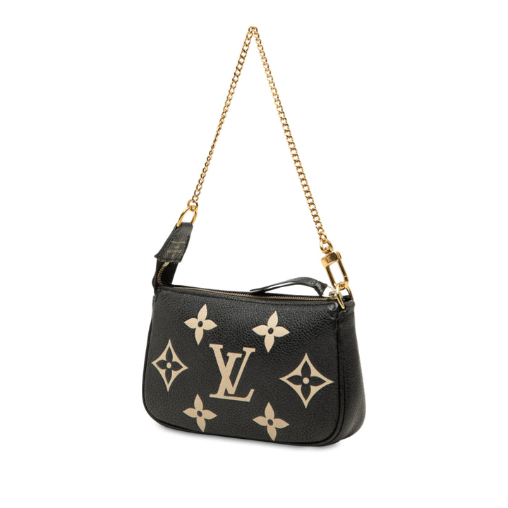 Louis Vuitton Bicolore Pochette Accessoires Mini Monogram Empreinte Noir – vue 2 – GABY PARIS