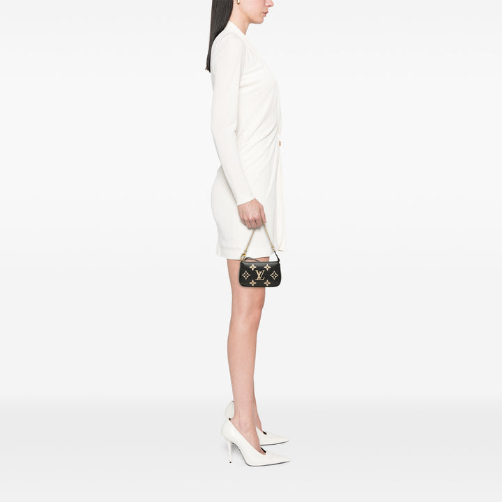 Louis Vuitton Bicolore Pochette Accessoires Mini Monogram Empreinte Noir – vue 6 – GABY PARIS