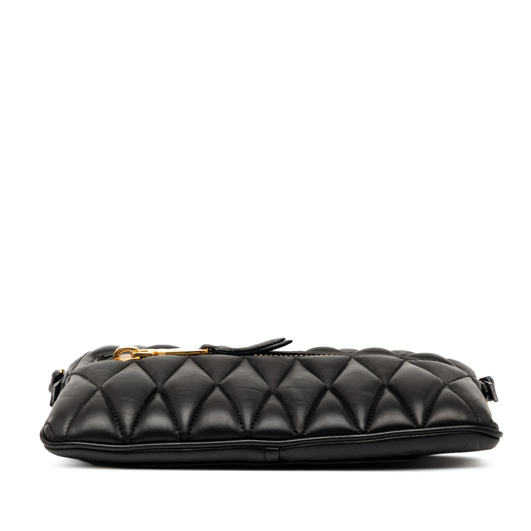 Miu Miu Matelasse Cuir Sac cartable Noir