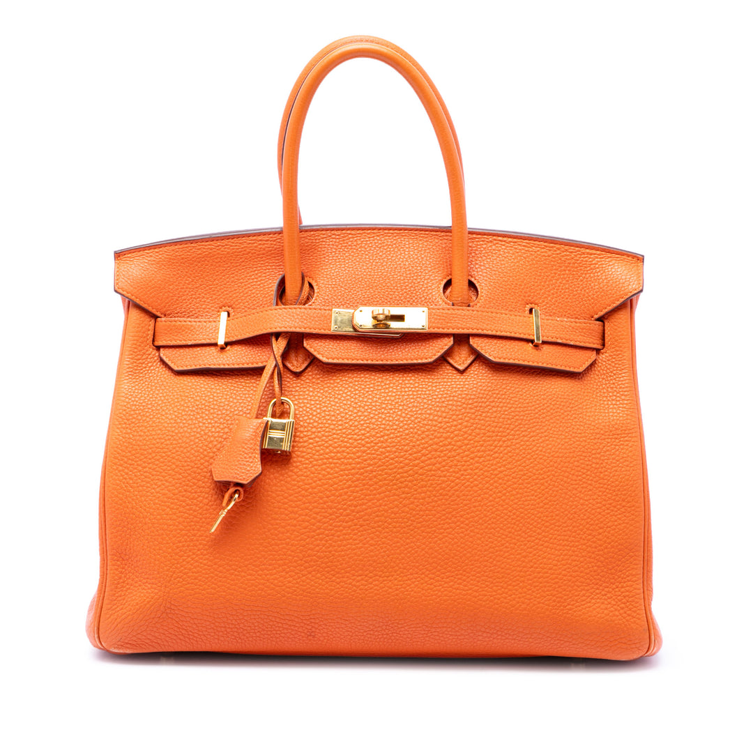 Hermès Birkin Retourne 35 Togo Orange – vue principale – GABY PARIS