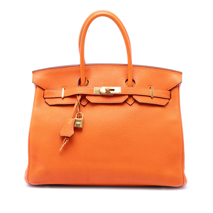 Hermès Birkin Retourne 35 Togo Orange – vue principale – GABY PARIS