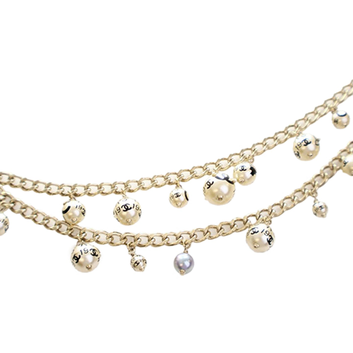 Chanel plaqué CC Perles fantaisie Chain Belt