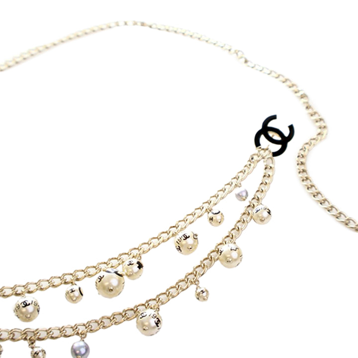 Chanel plaqué CC Perles fantaisie Chain Belt