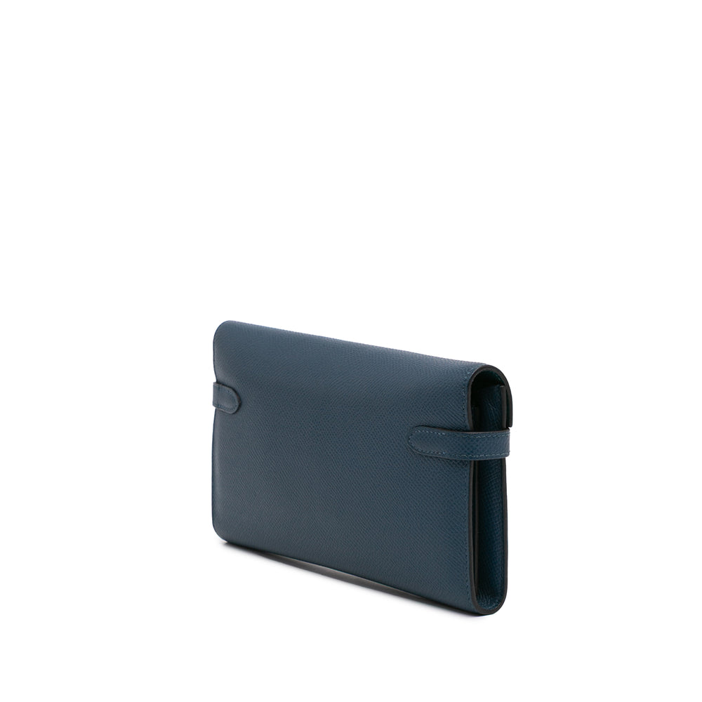 Epsom Kelly Longue Wallet Blue - Gaby Paris