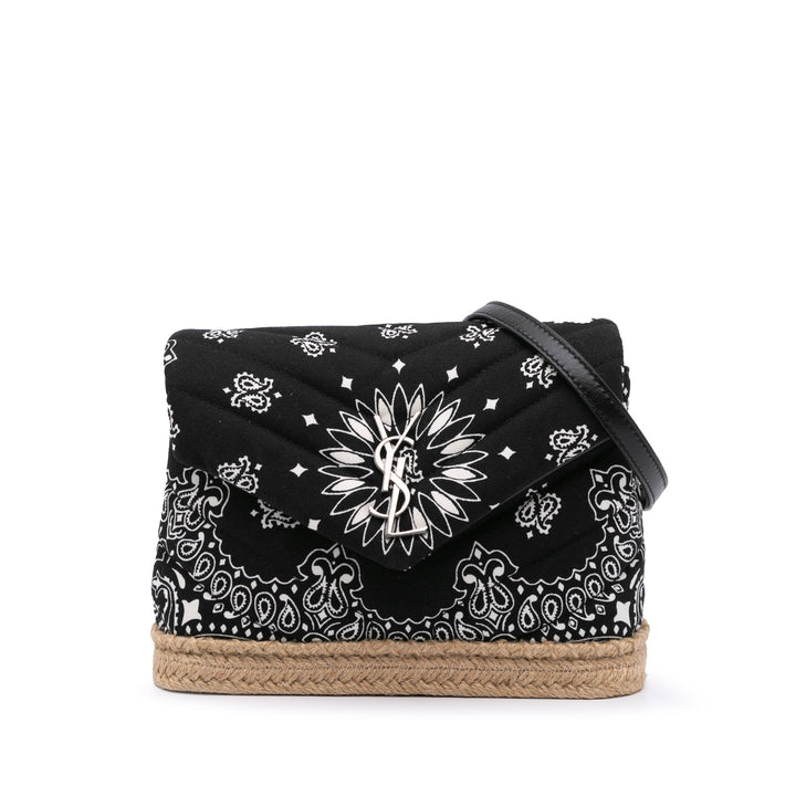 Saint Laurent Toy Matelasse Cotton Bandana Print Monogram LouLou Sac porté croisé