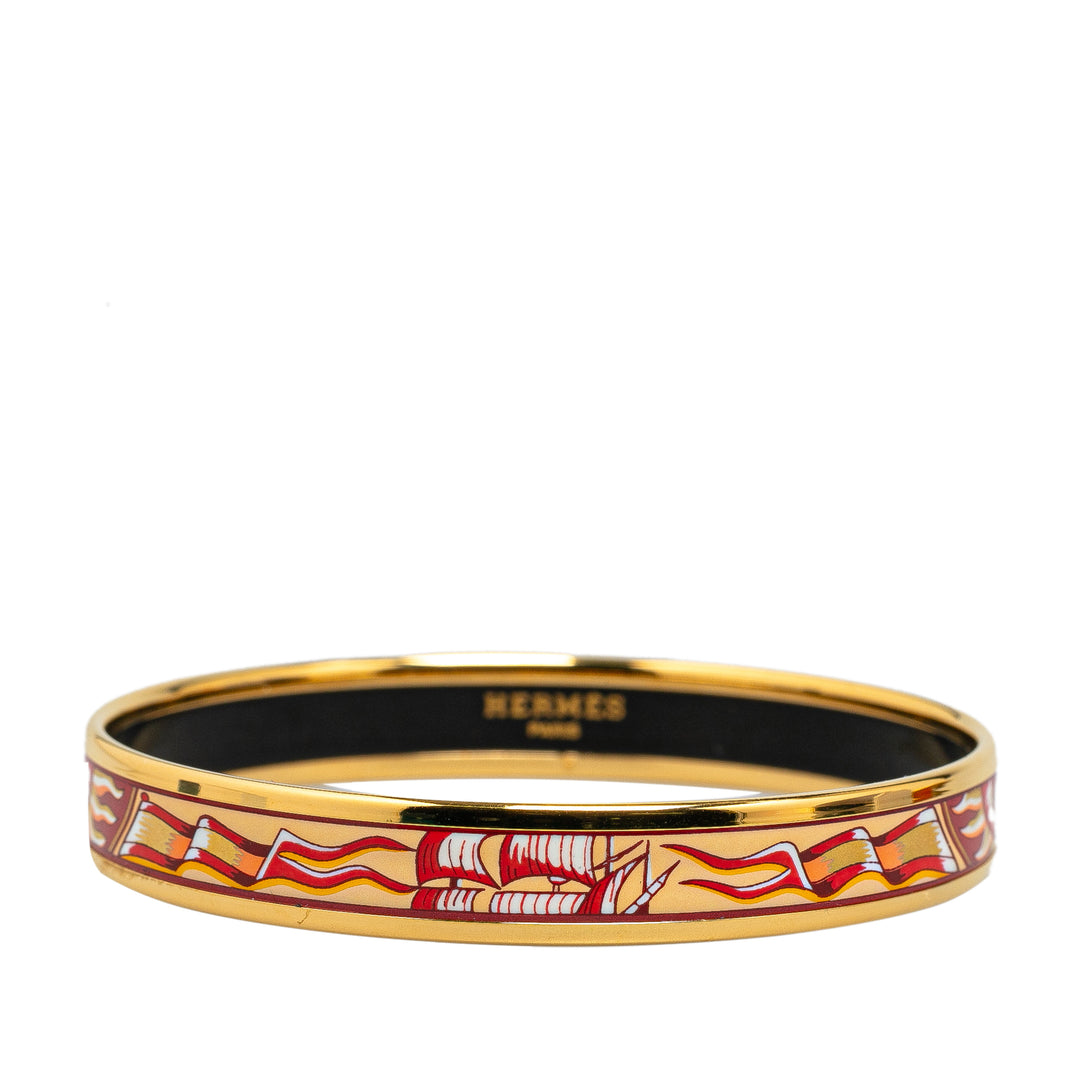 Narrow Cloissone Enamel Bangle 62 Yellow - Gaby Paris