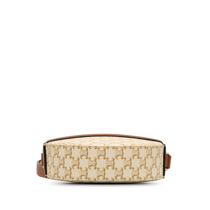 Triomphe Round Purse on Strap White - Gaby Paris