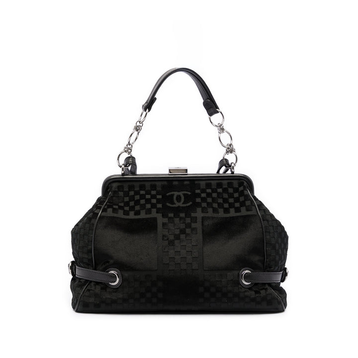 Chanel CC Check embossé Velours Belted Side Frame Sac